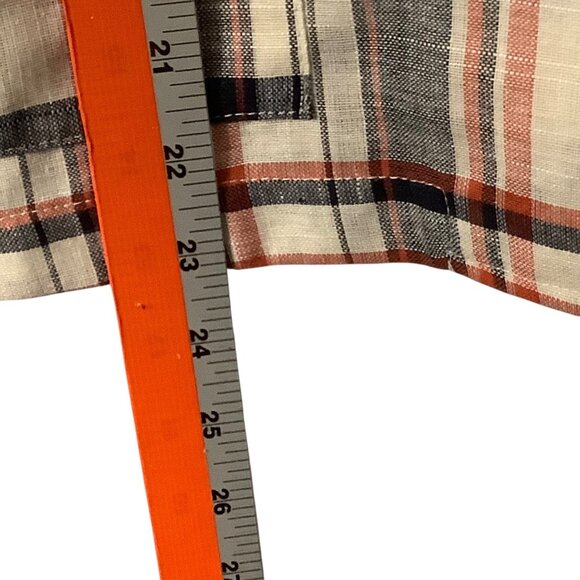 On Blue Plaid Button-Up Jacket Women Sz Large Cotton/Linen Blend NWOT - Picture 7 of 9